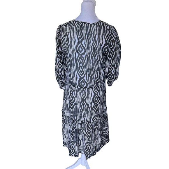 Banjanan - Midi Dress Black & White Abstract Print Sz S - Picture 5 of 9